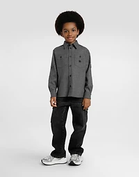 Melange wool mat shirt