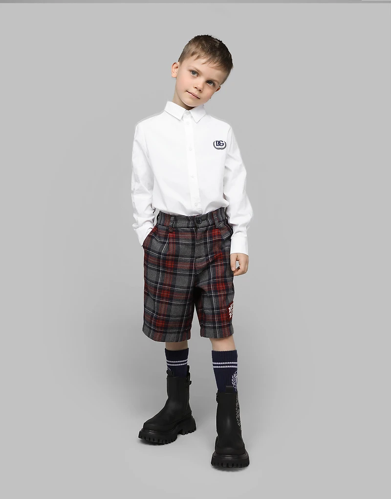 Poplin shirt with DG laurel logo