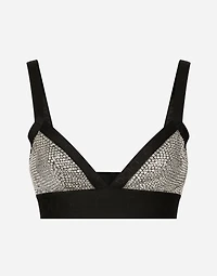KIM DOLCE&GABBANA Triangle bra with fusible rhinestones