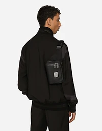 Grainy calfskin and nylon belt bag