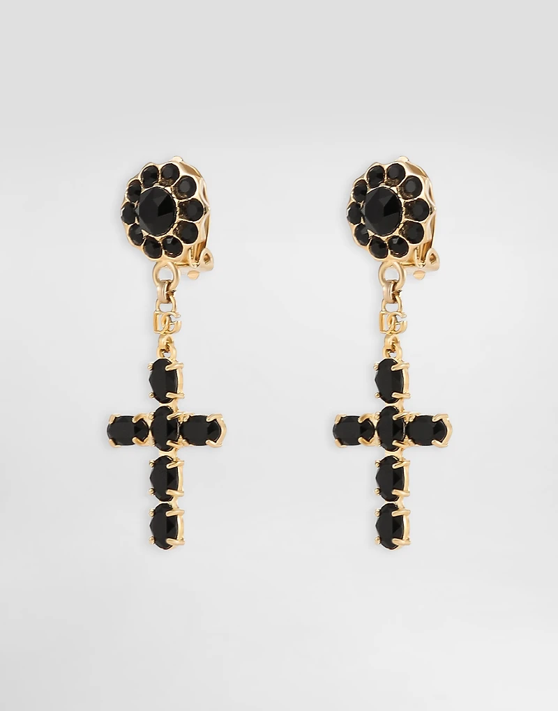 Drop earrings with crosses