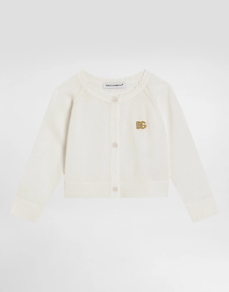 Satin viscose cardigan with caps