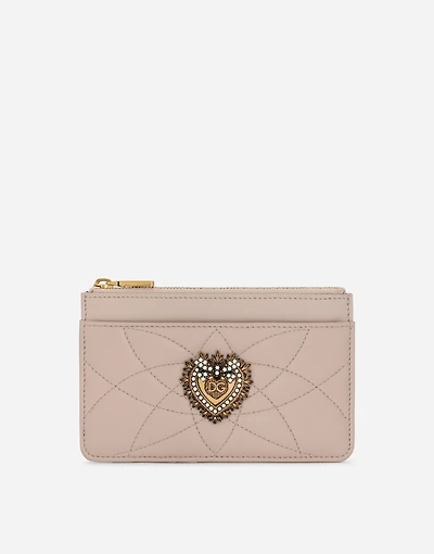 Medium Devotion card holder in quilted nappa leather