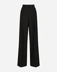 Flared wool jacquard pants with DG logo