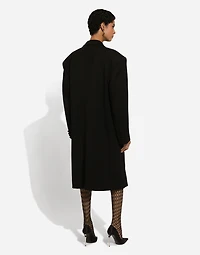 Oversize double-breasted coat wool crepe