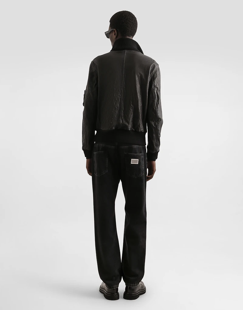 Aged effect nappa jacket