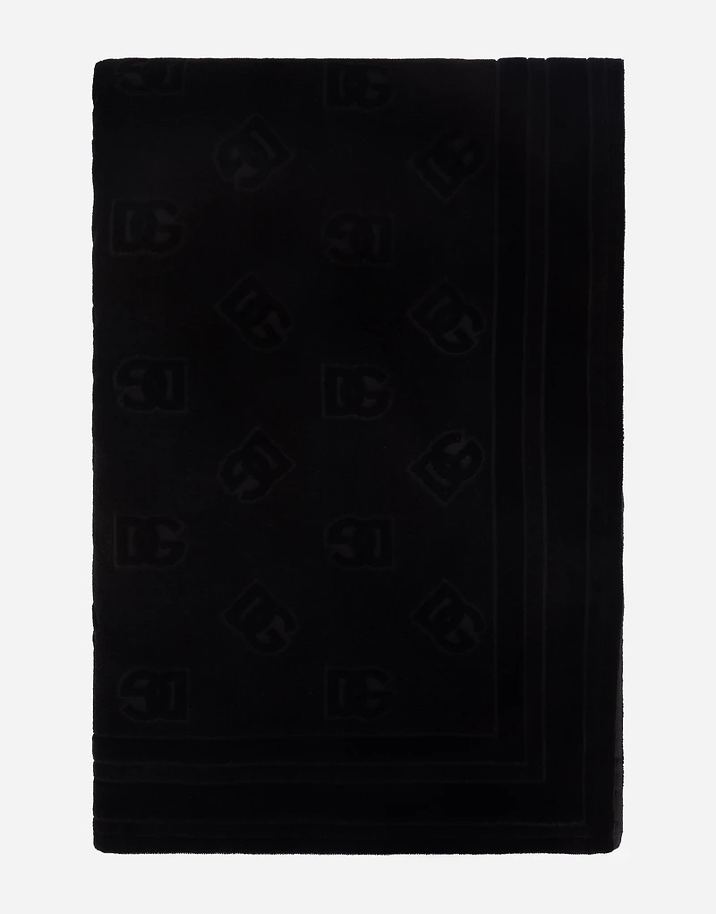 Cotton jacquard beach towel with DG Monogram