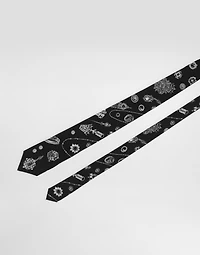 Jewelry-print silk tie