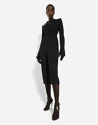 Woolen calf-length coat dress