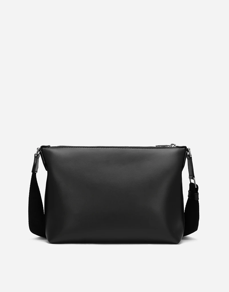 Calfskin crossbody bag with raised logo