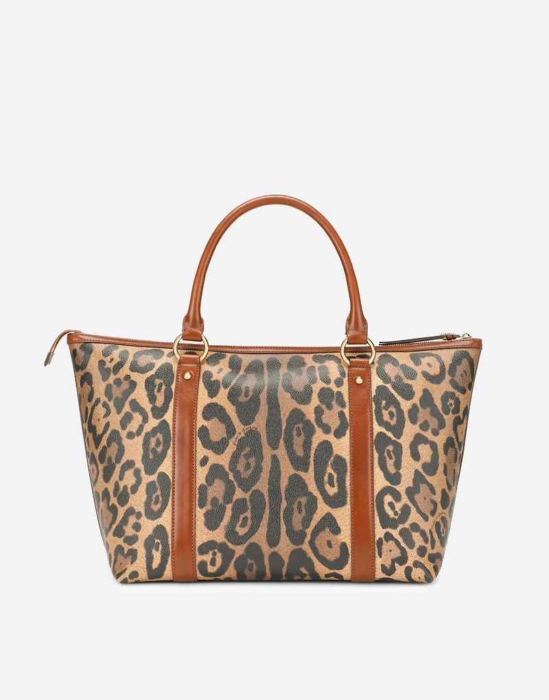 leopard-print Crespo shopper with branded plate