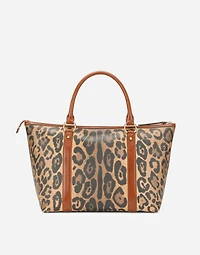leopard-print Crespo shopper with branded plate