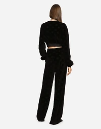 Flocked jersey pants with all-over DG logo