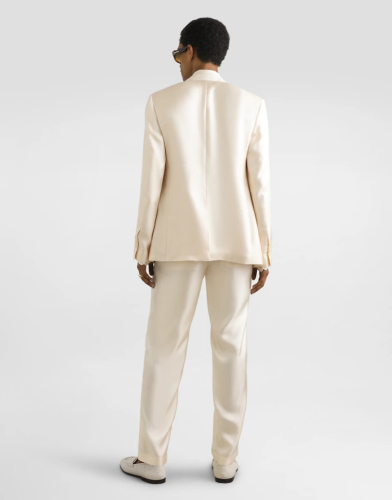 Sicilia light single-breasted silk twill jacket