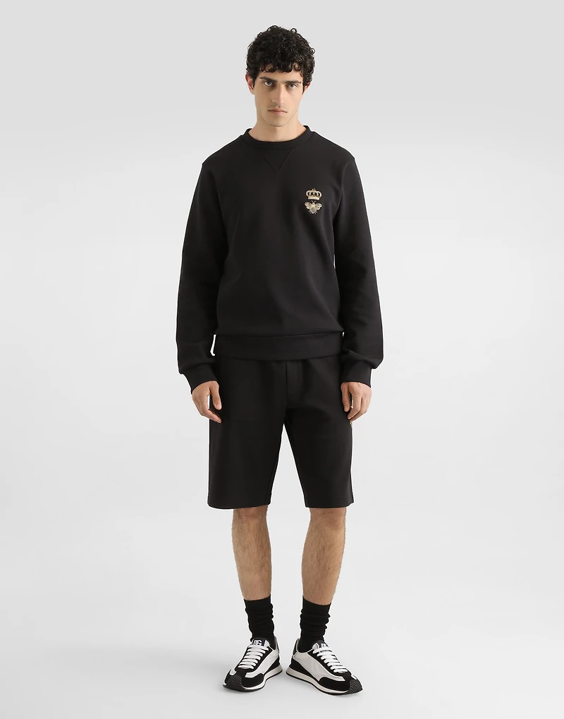 Cotton jersey sweatshirt with embroidery