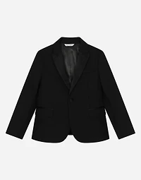 Single-breasted tuxedo suit in stretch wool
