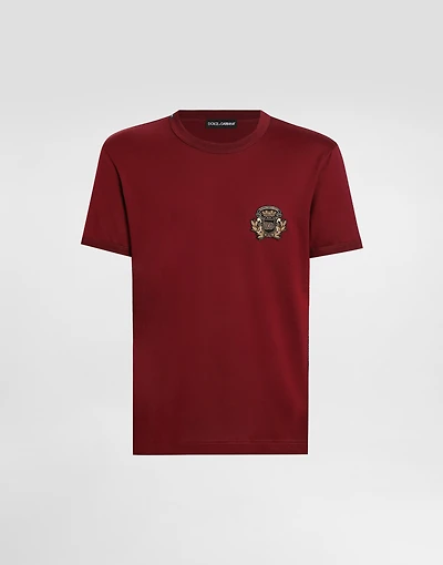Cotton t-shirt with heraldic patch