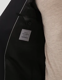 Single-breasted taormina wool canvas jacket