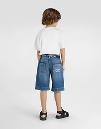 5-pocket denim shorts with Dolce&Gabbana logo