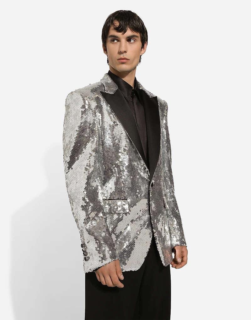 Sicilia sequined single-breasted tuxedo jacket