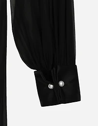 Long chiffon one-shoulder dress