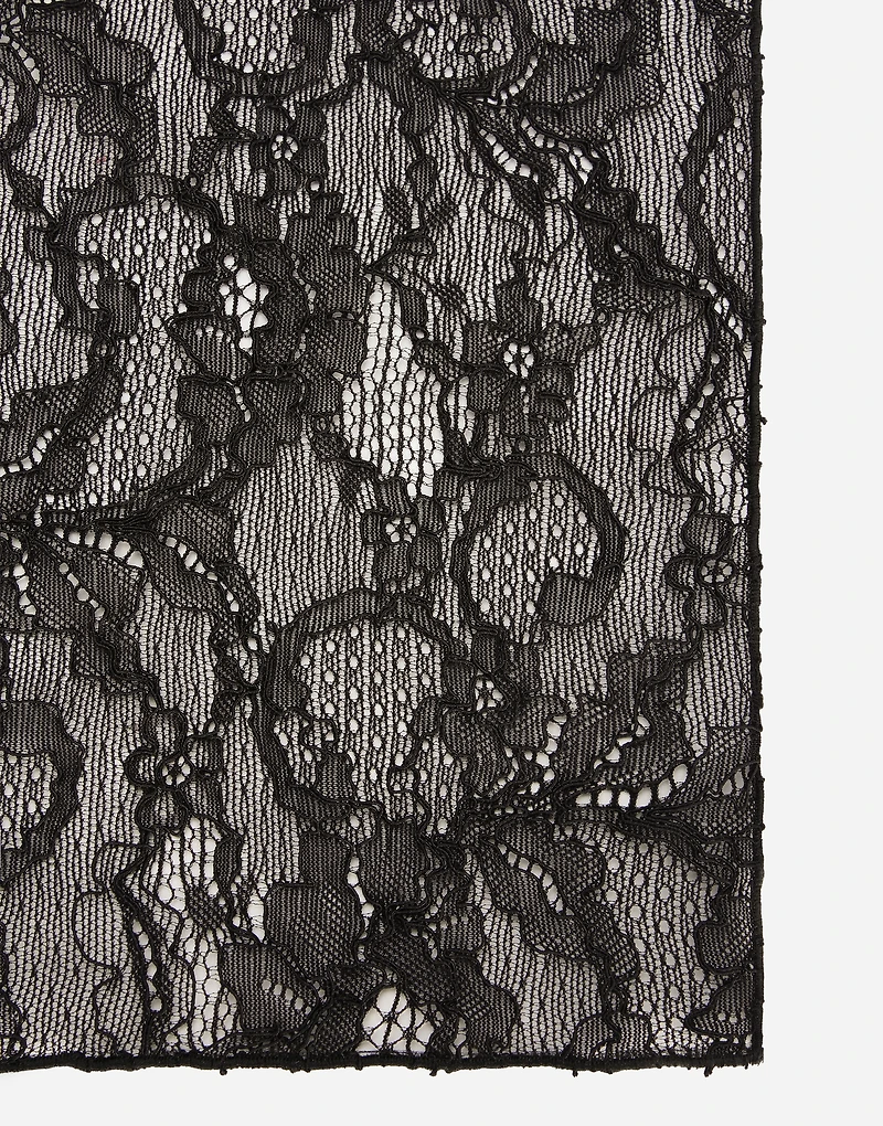 Strapless lace patchwork dress