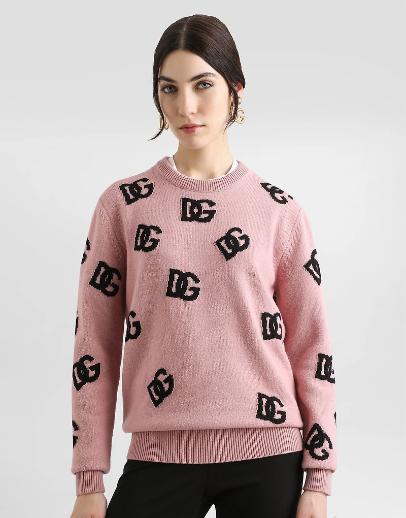 Wool sweater with DG logo inlay