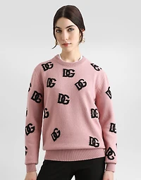 Wool sweater with DG logo inlay