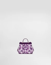 Majolica-print Sicily handbag in polished calfskin