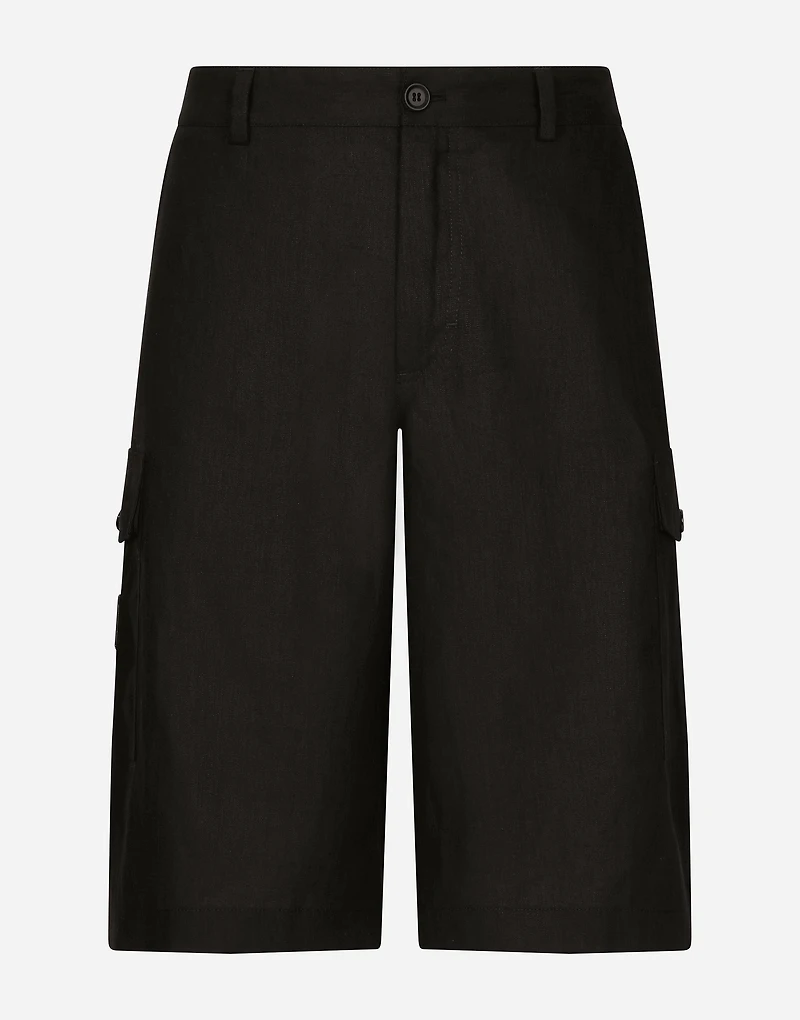 Linen cargo shorts