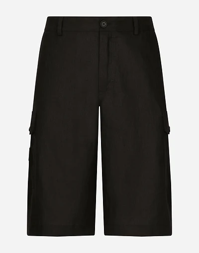 Linen cargo shorts