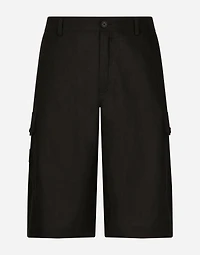 Linen cargo shorts
