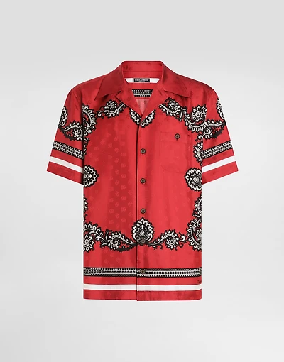 Silk shirt with bandanna print