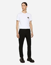 Stretch wool jacquard pants with DG Monogram design