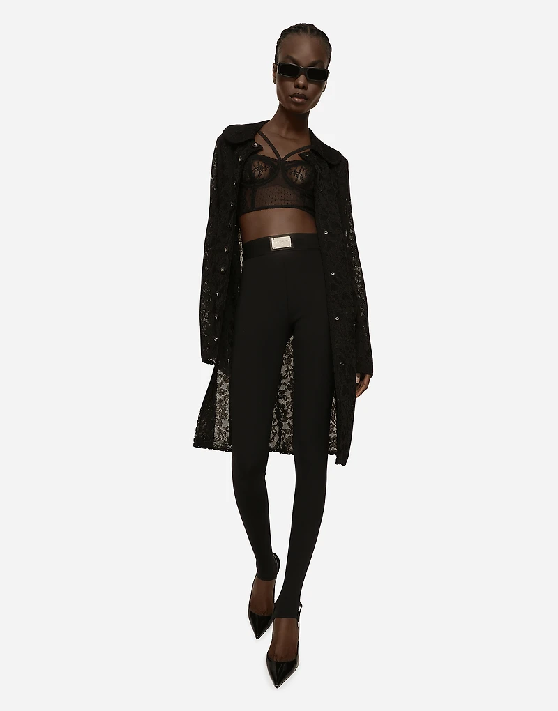 Lace-stitch coat