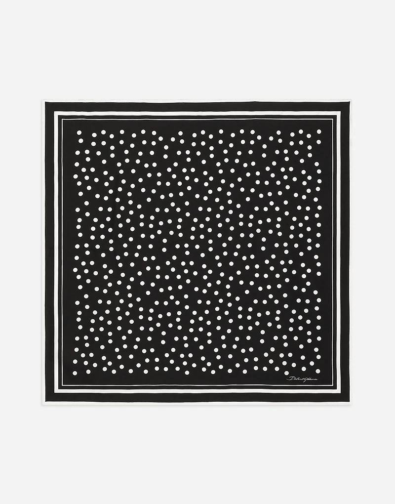 Polka-dot twill scarf (70x70)