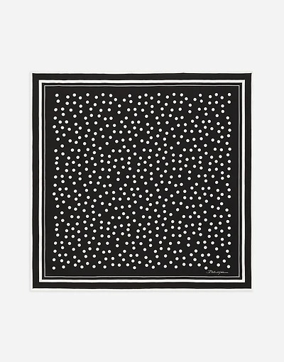 Polka-dot twill scarf (70x70)