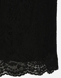 Lace calf-length slip dress: