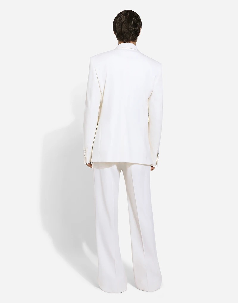 Single-breasted stretch wool Sicilia-fit jacket