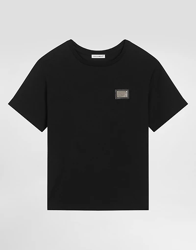 OversizedJerseyt-shirt with logo plaque