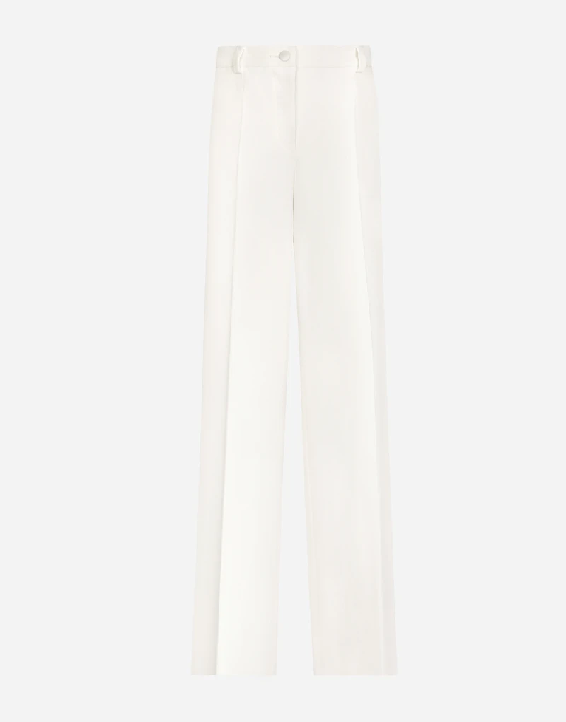 Flared double crepe pants
