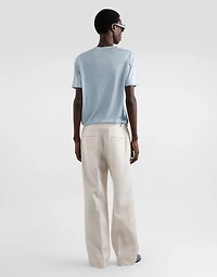 Short-sleeved silk t-shirt