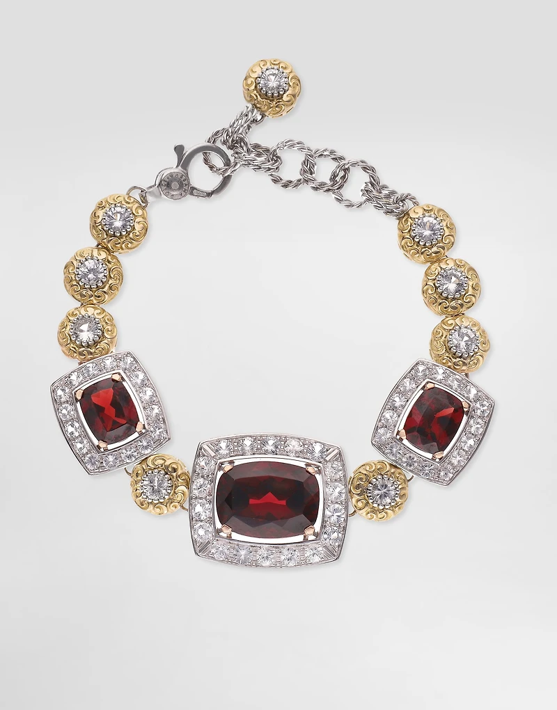 Eleganza Bracelet 18-carat white and rose gold, garnets, and sapphires