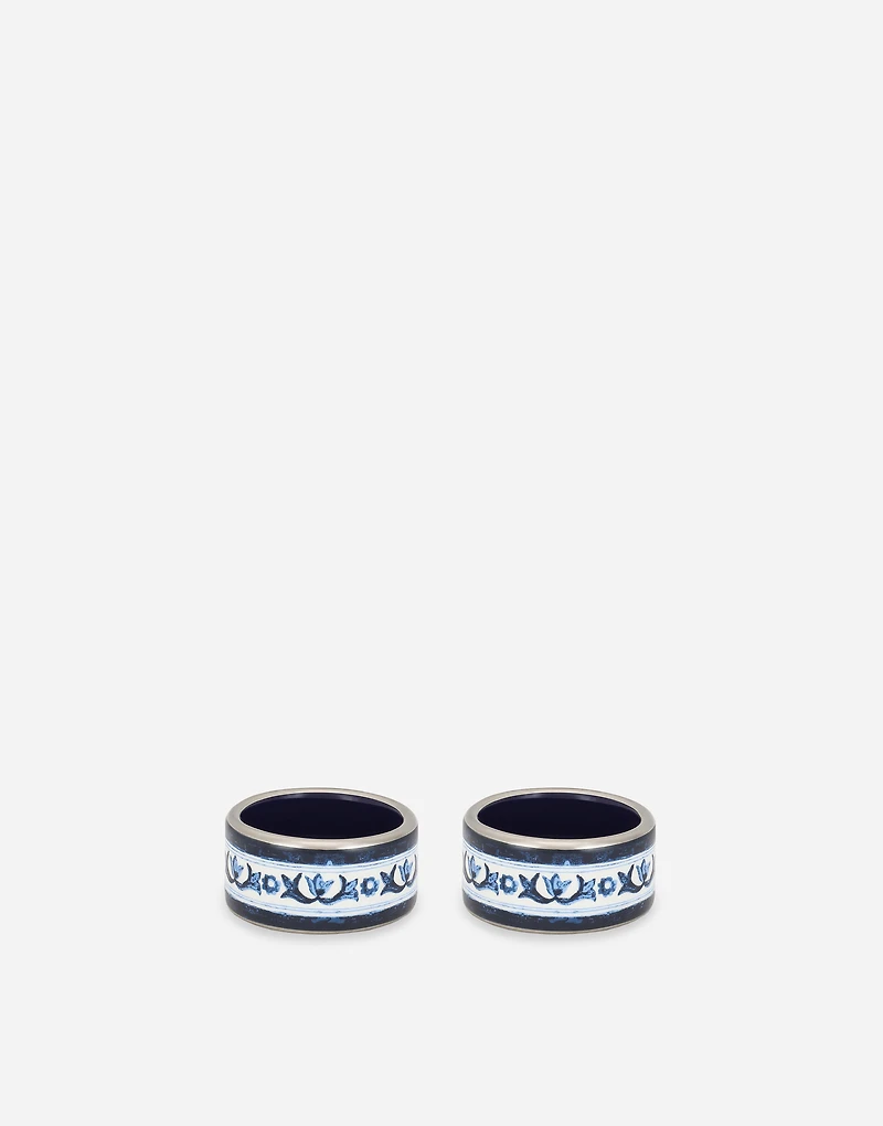 Set 2 Small Porcelain Napkin Rings