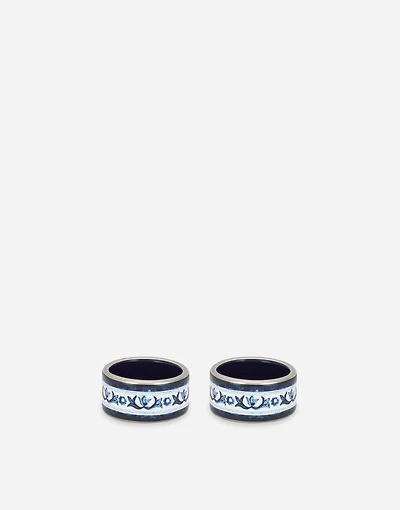 Set 2 Small Porcelain Napkin Rings