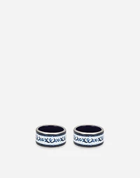 Set 2 Small Porcelain Napkin Rings