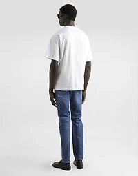Slim-fit stretch cotton jeans with logo embroidery
