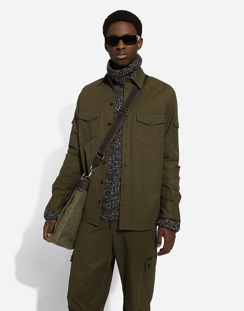 Technical fabric shirt with pockets