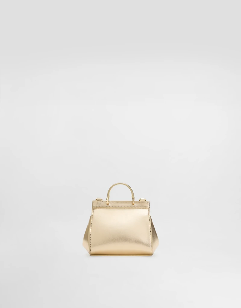 Mini Sicily bag in laminated nappa with rhinestone