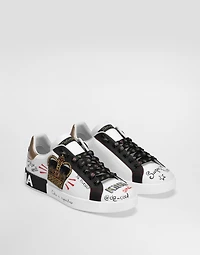 Portofino sneakers printed nappa calfskin with patch